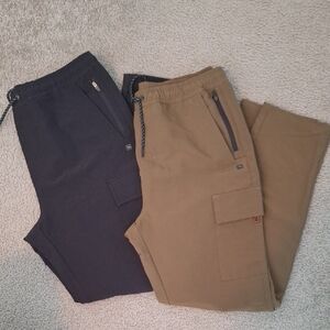 Men's Black and Olive Cargo Pants